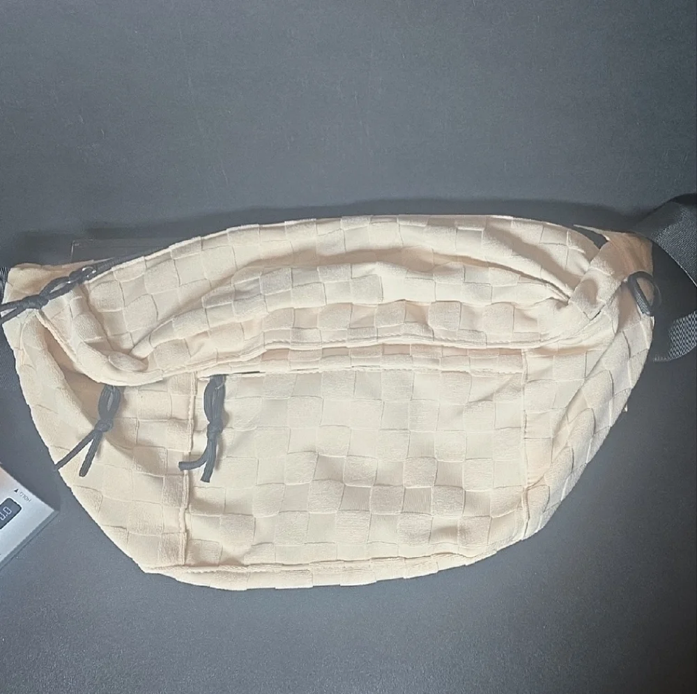 Cream Textured Backpack